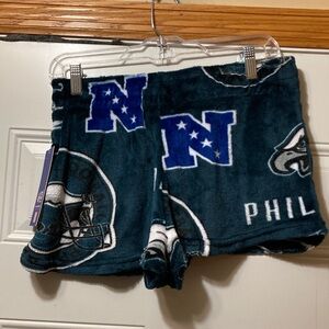 NFL Green and Blue Fleece Sleep Shorts- Philadelphia Eagles M NWT